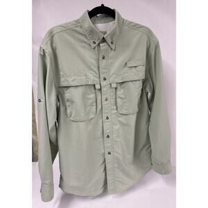 LL Bean Tropicwear Shirt Long Sleeve Fishing Outdoor Vented Green Mens Size S
